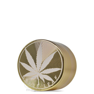 Гріндер золотий Grass Leaf white 4 части, 50 мм